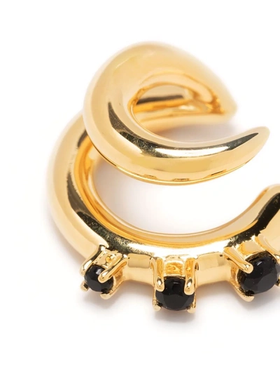 Shop Missoma Onyx Claw Hoop Earrings In Gold