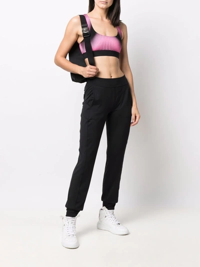 Shop Rabanne Graphic-print Racerback Cropped Top In Pink