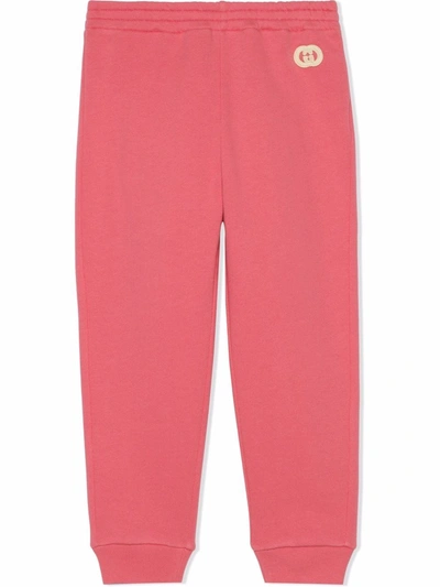 Shop Gucci Gg-appliqué Track Pants In Pink