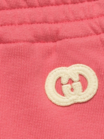Shop Gucci Gg-appliqué Track Pants In Pink