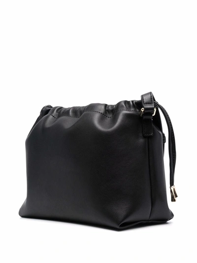 Shop Apc Leather-effect Drawstring Crossbody Bag In Black