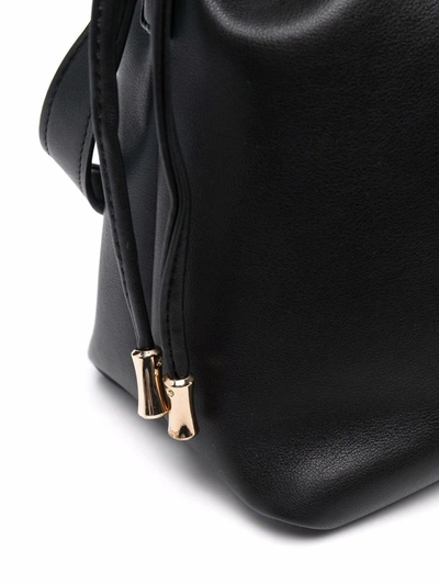 Shop Apc Leather-effect Drawstring Crossbody Bag In Black