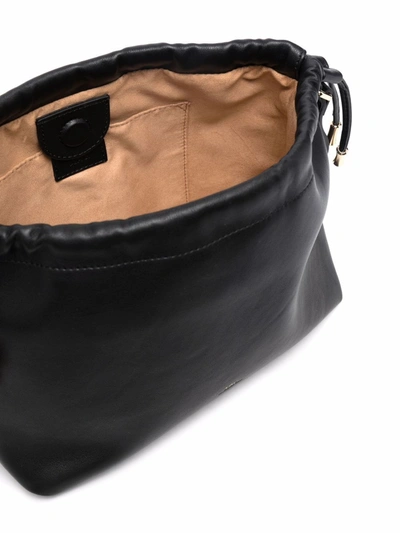 Shop Apc Leather-effect Drawstring Crossbody Bag In Black