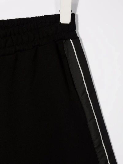 Msgm Black Bermuda Shorts With White Print In Black