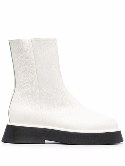 Shop Wandler Leather Ankle Boots In White