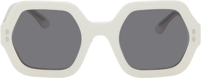 Shop Isabel Marant White Ely Sunglasses In 0szj Ivory