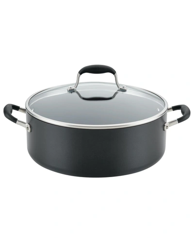 Shop Anolon Advanced Home Hard-anodized 7.5-qt. Nonstick Wide Stockpot In Onyx