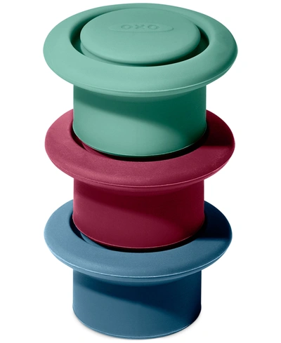 Shop Oxo 3-pc. Silicone Wine Stoppers In Multi