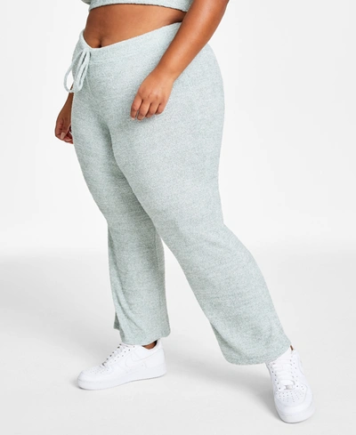 Shop Jenni Style Not Size Fuzzy Knit Pants, Created For Macy's In Dusty Jade