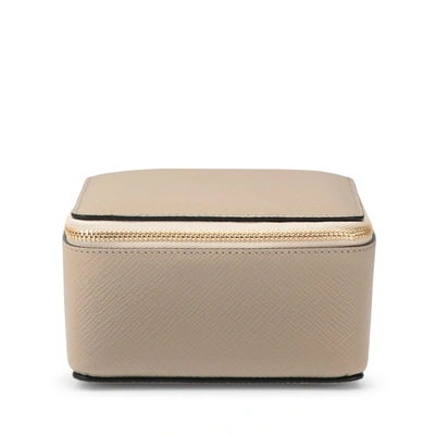 Shop Smythson Large Square Trinket Case In Panama In Sandstone