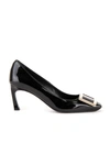 Roger Vivier Patent Leather Square-toe Heels In Nero