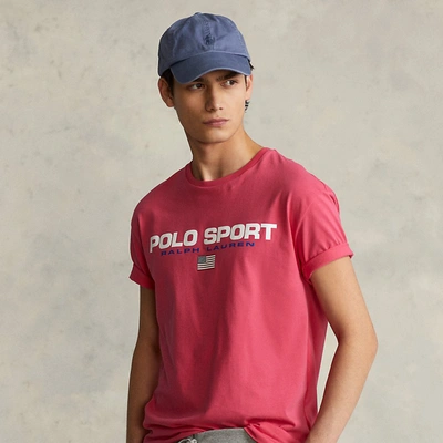 Shop Ralph Lauren Classic Fit Polo Sport Jersey T-shirt In Hot Pink