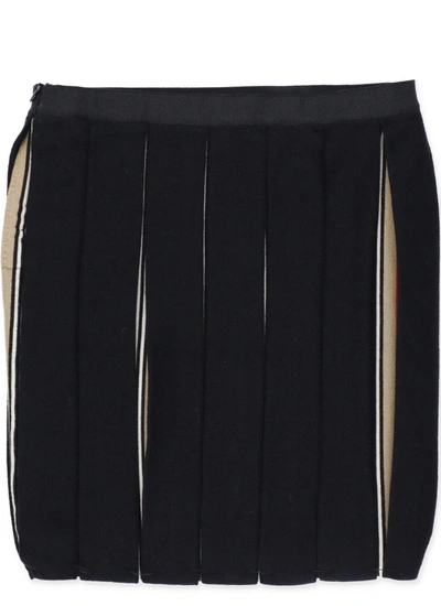 Shop Burberry Kids Icon Stripe Pleated Skirt In Multi
