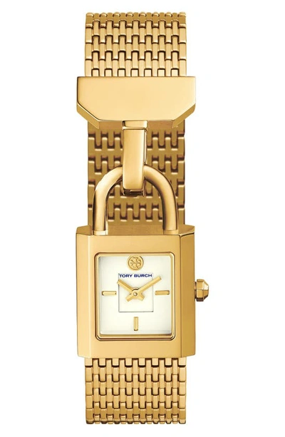 Tory Burch Surrey Padlock Multilink Bracelet Watch, Golden In Gold/ Ivory/  Gold | ModeSens