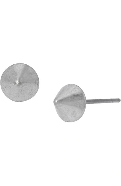 Shop Allsaints Point Stud Earrings In Warm Silver