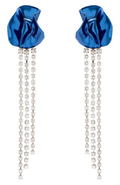 Shop Sterling King Georgia Crystal Drop Earrings In Cobalt Blue