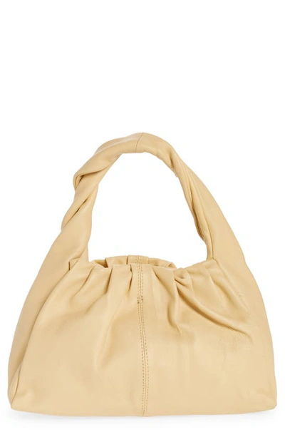 Topshop Premium Twist Handle Leather Shoulder Bag In Sand | ModeSens