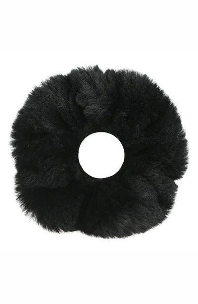 Shop Alexandre De Paris Faux Fur Scrunchie In Black