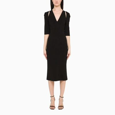 Shop Dolce & Gabbana Black Long Sheath Dress