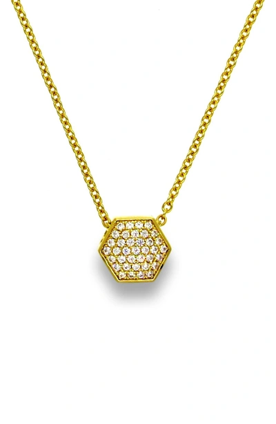 Shop Liza Schwartz Pave Cz Pendant Necklace In Gold
