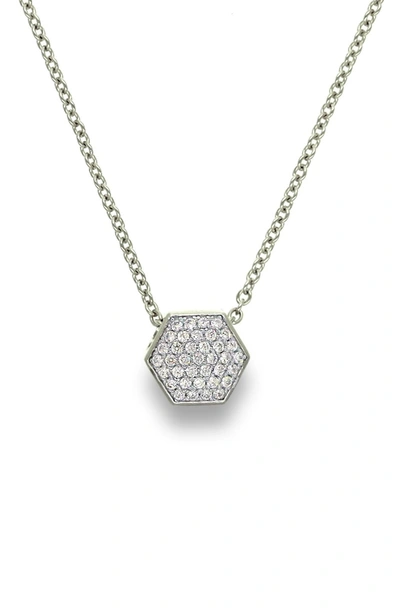 Shop Liza Schwartz Pave Cz Pendant Necklace In Silver