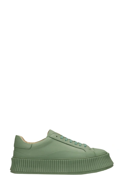 Shop Jil Sander Sneakers In Green Leather