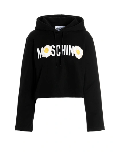 Shop Moschino Uovo Hoodie In Black