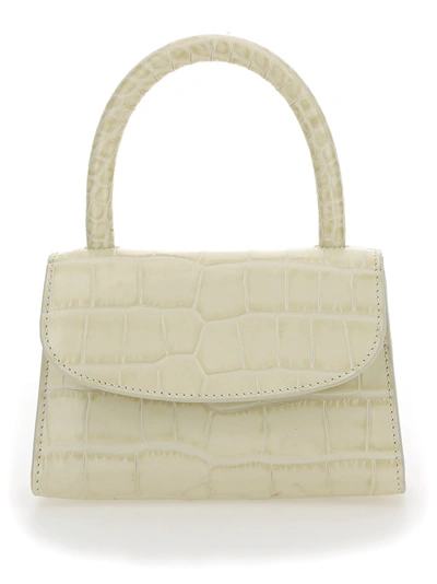 Shop By Far Mini Croco Handbag In Cream