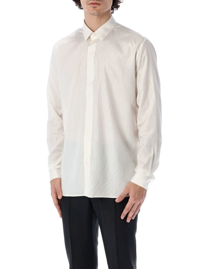 Shop Saint Laurent Golden Threads Shirt In Bianco Oro