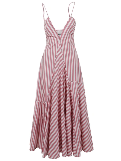 Shop Jil Sander Dress Q 18 - Yarn Dyed Organic Cotton Stripe In Open White