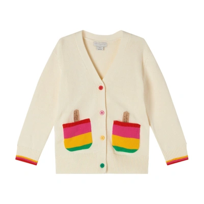 Shop Stella Mccartney Cardigan With Buttons In Avorio-multicolor