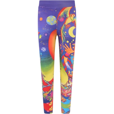 Shop Stella Mccartney Multicolor Leggings For Girl With Psychedelic Print