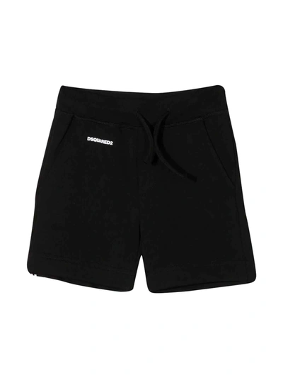 Shop Dsquared2 Black Bermuda Shorts With Logo Dsquared Kids In Nero