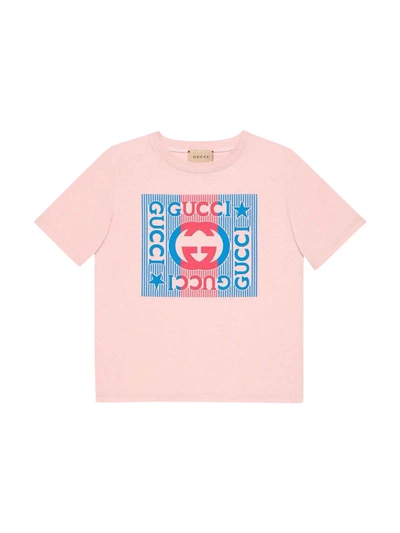 Shop Gucci Newborn Pink T-shirt In Rosa