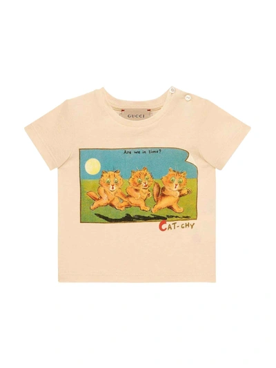 Shop Gucci Cream Baby T-shirt In Crema