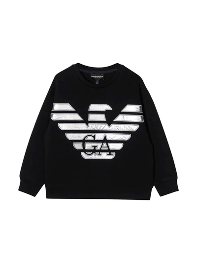 Shop Emporio Armani Black Teen Sweatshirt In Blu Navy