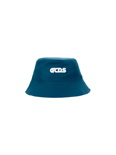 Shop Gcds Camo Double Face Fisherman Hat In Light Blue