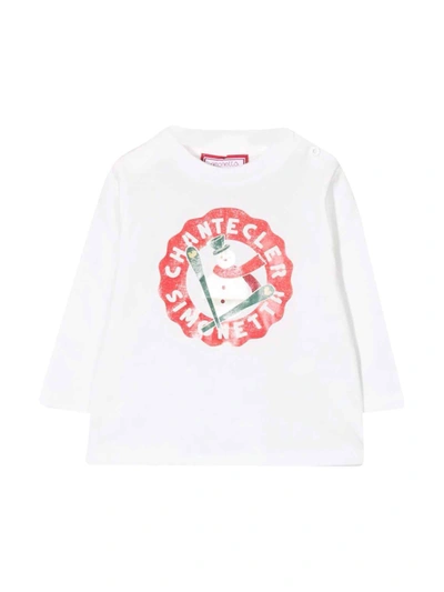 Shop Simonetta White Baby Girl T-shirt In Avorio