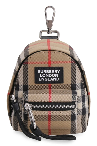 Shop Burberry Vintage Check Backpack Key Ring In Beige