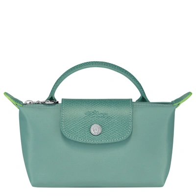 Longchamp Pouch With Handle Le Pliage Green In Lagon | ModeSens