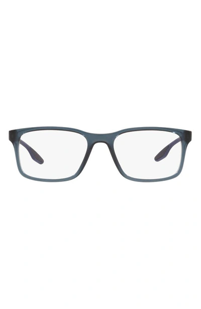 Shop Prada 52mm Rectangular Optical Glasses In Blue/demo Lens