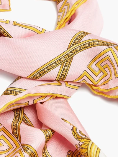 Versace Baroque Print Silk Scarf - Pink