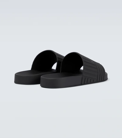 Shop Bottega Veneta Rubber Slides In Black