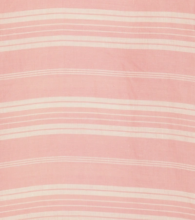 Shop Zimmermann Andie Hooded Linen Poncho In Pink Stripe