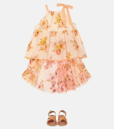 Shop Zimmermann Rosa Floral Cotton Skirt In Spliced