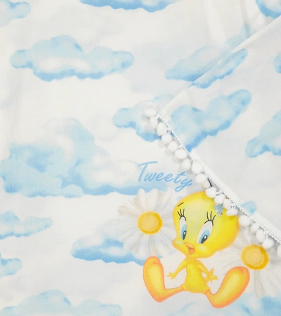 Monnalisa Girls Blue Tweety Beach Poncho In White