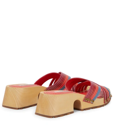 Shop Zimmermann Strappy Leather Clogs In Sunset