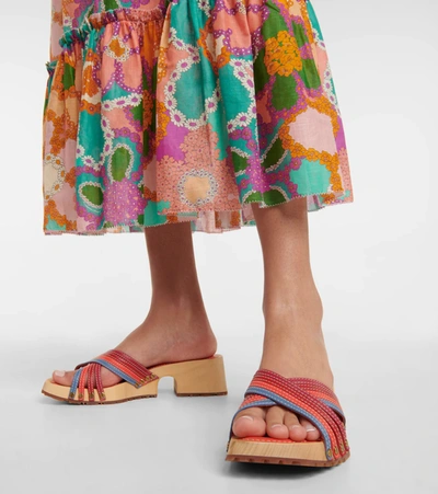 Shop Zimmermann Strappy Leather Clogs In Sunset
