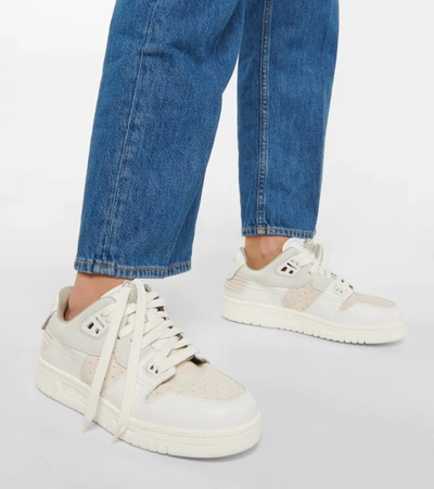 Shop Acne Studios Suede-panel Leather Low-top Sneakers In Multi White