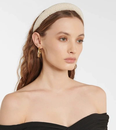 Shop Jennifer Behr Brissa Embellished Headband In Pearl